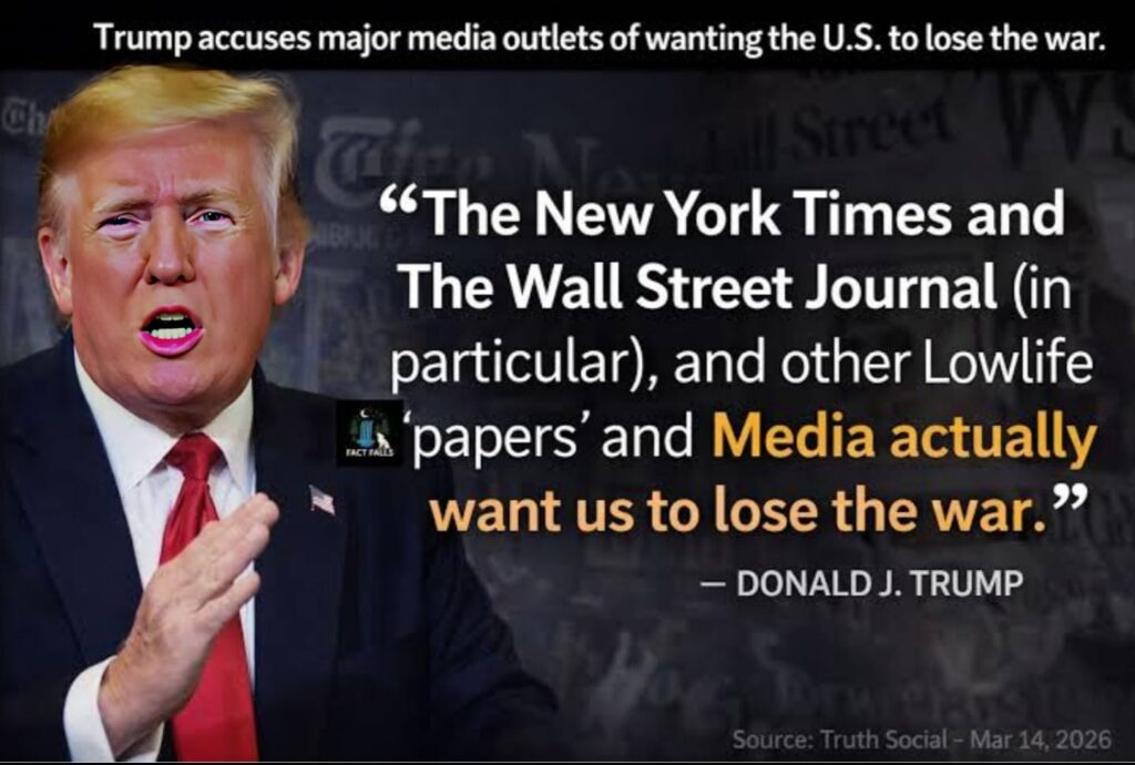 Trump's Post on War Reporting